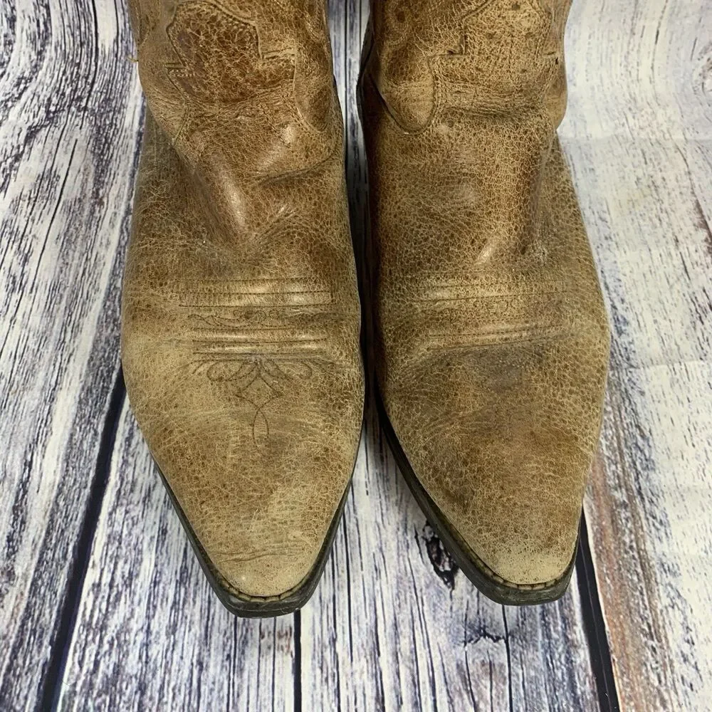 Justin McKayla L2561 Brown Leather Pointed Toe Western Boots Womens Size 10